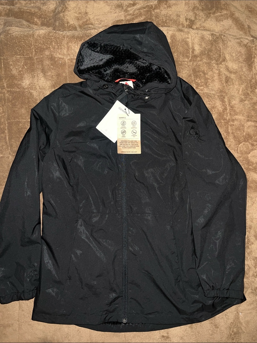 Gerry Men's Lightweight Sherpa Lined Windbreaker Rain Jacket  Medium